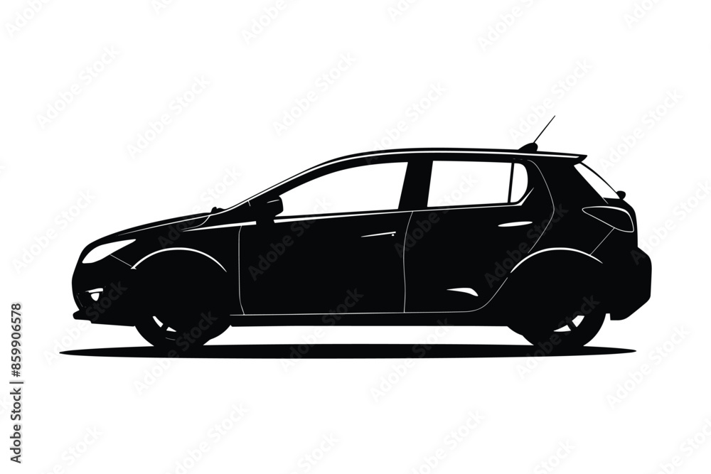 Hatchback car silhouette vector Hatchback car silhouette vector