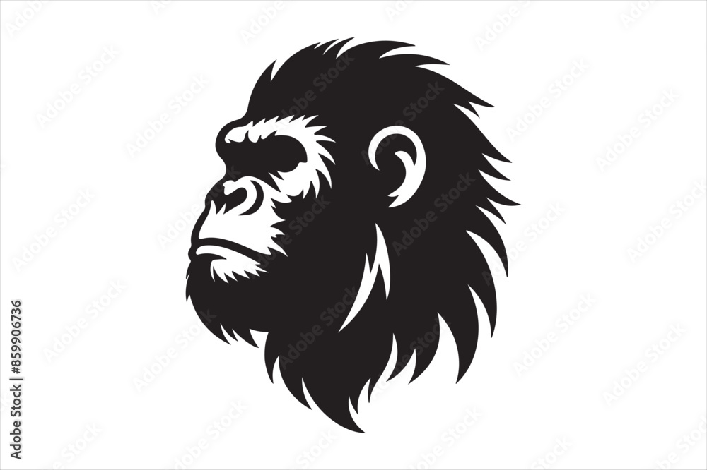 Ape Vector silhouette image Ape Vector silhouette image
