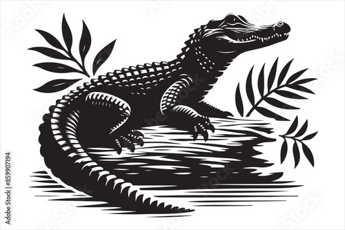 Alligator Vector silhouette image
