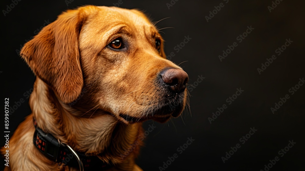 a dog with a dog collar