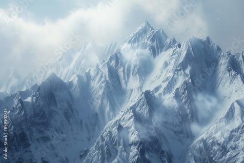 Snow-Covered Mountain Landscape