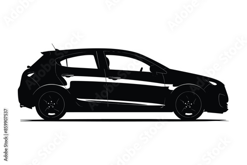Hatchback car silhouette vector