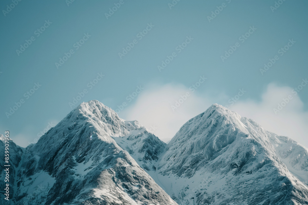 Obraz premium Snow-Covered Mountain Landscape