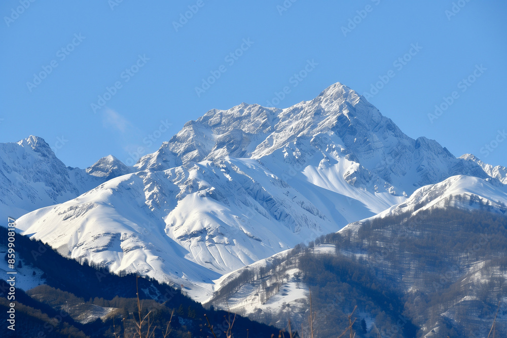 Fototapeta premium Snow-Covered Mountain Landscape