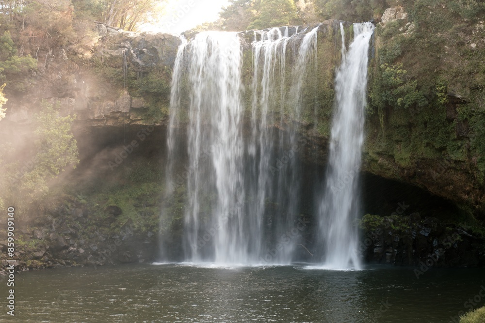 Fototapeta premium waterfall in the forest, the rainbow falls, new zealand,