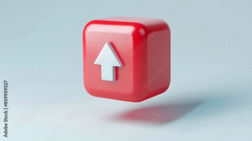 Upload icon, Upload 3d button. Upload symbol on white background - 3d rendering Upload icon, Upload 3d button. Upload symbol on white background - 3d rendering