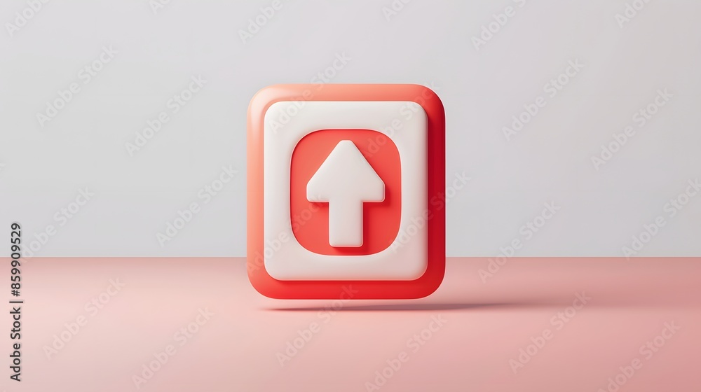 Upload icon, Upload 3d button. Upload symbol on white background - 3d rendering Upload icon, Upload 3d button. Upload symbol on white background - 3d rendering