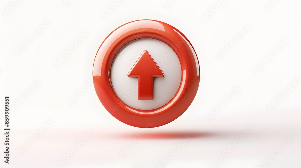 Upload icon, Upload 3d button. Upload symbol on white background - 3d rendering Upload icon, Upload 3d button. Upload symbol on white background - 3d rendering