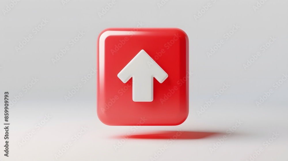 Upload icon, Upload 3d button. Upload symbol on white background - 3d rendering Upload icon, Upload 3d button. Upload symbol on white background - 3d rendering