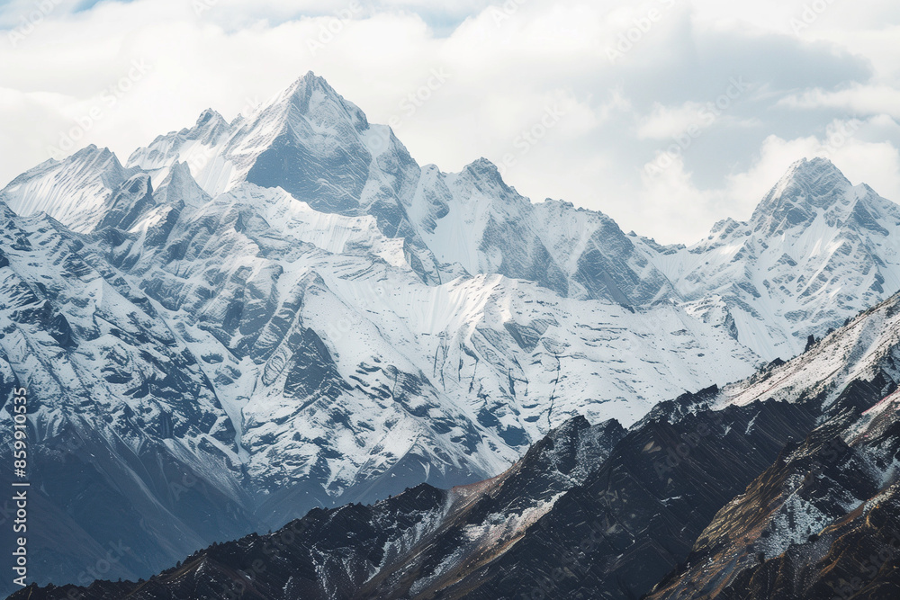 Obraz premium Snowy Mountain Landscape