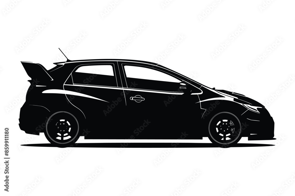 Hatchback car silhouette vector Hatchback car silhouette vector