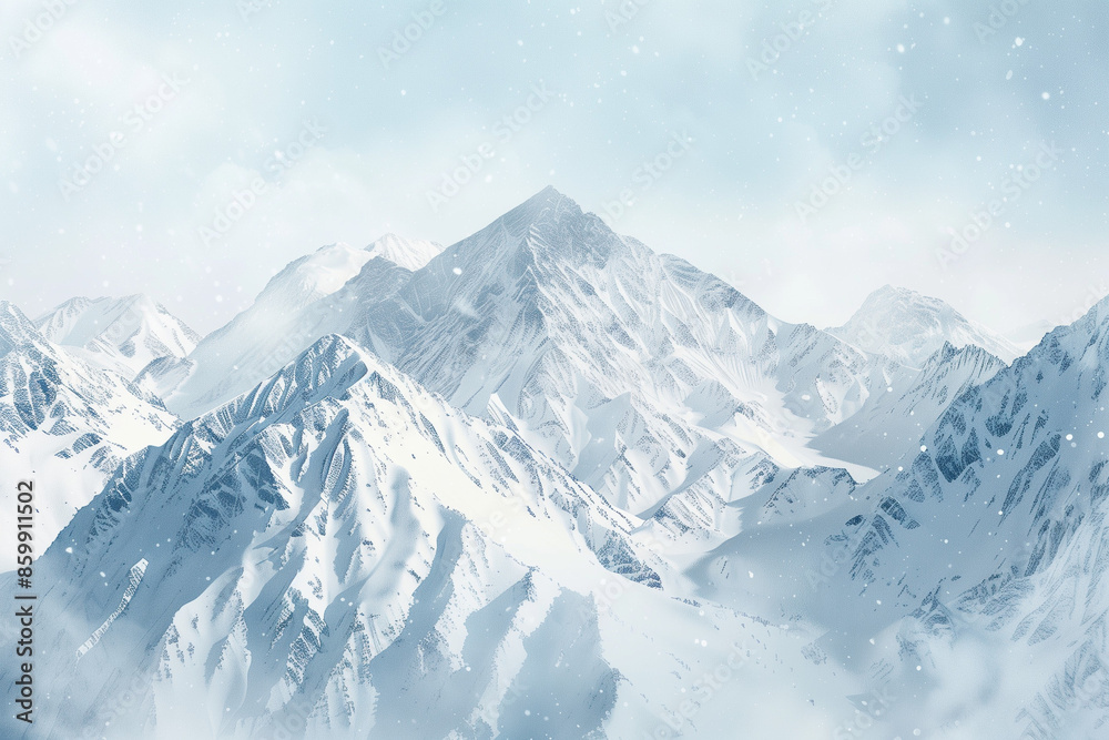 Fototapeta premium Snowy Mountain Landscape