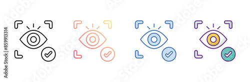 iris recognition icon design with white background stock illustration