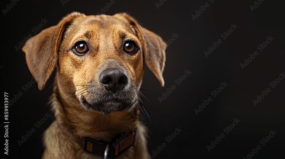 a dog with a dog collar a dog with a dog collar