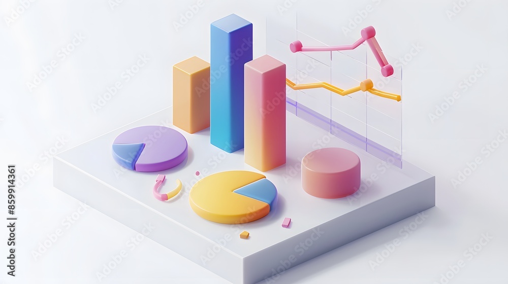 lying composition 3d icon, UI icon, a chart icon, bar chart has a rising arrow on it, bar chart, pie chart, a rising arrow, frosted glass, transparent, white background, transparent technology sense lying composition 3d icon, UI icon, a chart icon, bar chart has a rising arrow on it, bar chart, pie chart, a rising arrow, frosted glass, transparent, white background, transparent technology sense