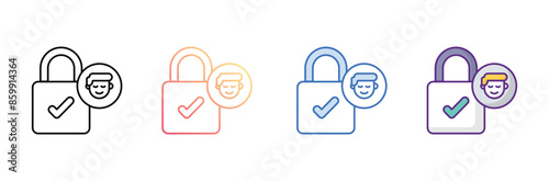 access control icon design with white background stock illustration