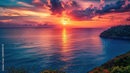 Beautiful sunset on sea