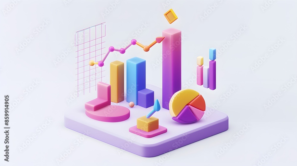 lying composition 3d icon, UI icon, a chart icon, bar chart has a rising arrow on it, bar chart, pie chart, a rising arrow, frosted glass, transparent, white background, transparent technology sense lying composition 3d icon, UI icon, a chart icon, bar chart has a rising arrow on it, bar chart, pie chart, a rising arrow, frosted glass, transparent, white background, transparent technology sense