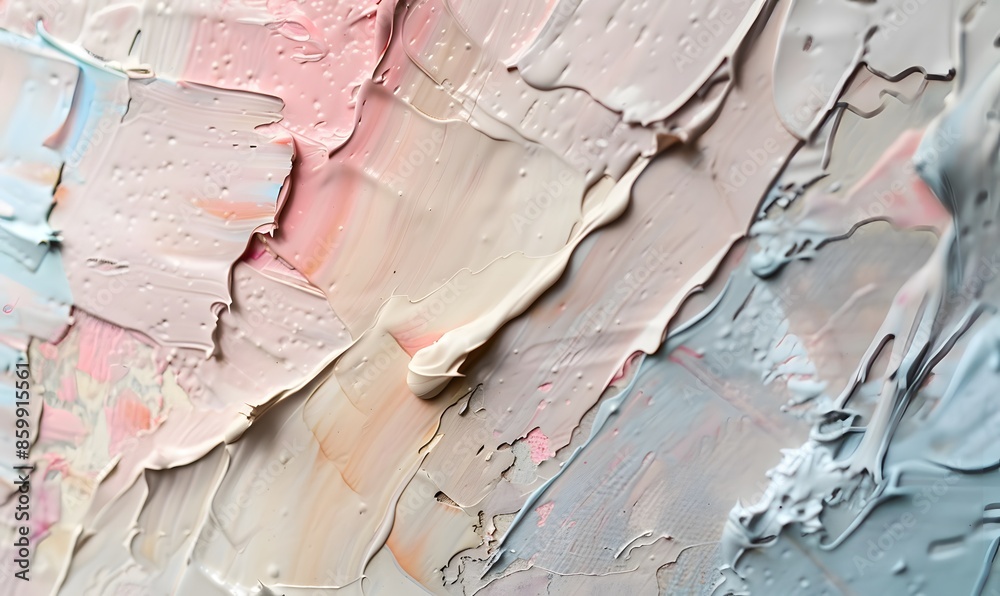 Fototapeta premium A detailed closeup showcasing the texture of thick, impasto paint strokes on a canvas, Generative AI