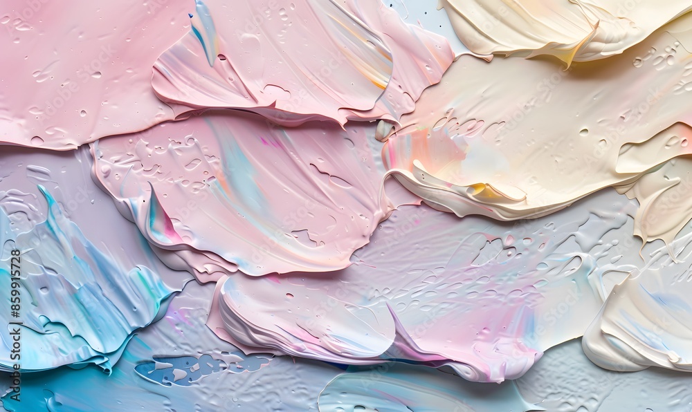 A detailed closeup showcasing the texture of thick, impasto paint strokes on a canvas, Generative AI A detailed closeup showcasing the texture of thick, impasto paint strokes on a canvas, Generative AI