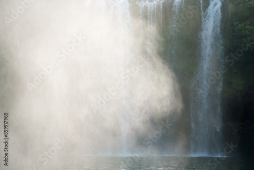 Canvastavla Water vapor emitted by the waterfall