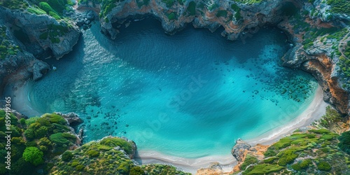 Aerial View of a Secluded Cove