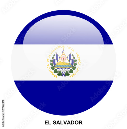 Free Download EL SALVADOR flag button on white background - GFXLoad