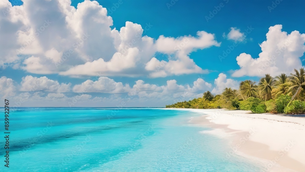 Gorgeous Tropical Beach Background Image. Made with Generative AI Technology Gorgeous Tropical Beach Background Image. Made with Generative AI Technology