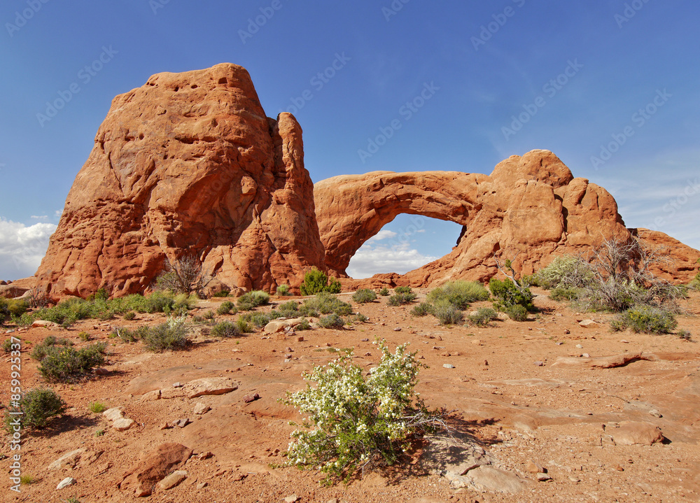 Rock arch gate in Utah USA, landscape of red rock and wild nature. Rock arch gate in Utah USA, landscape of red rock and wild nature.
