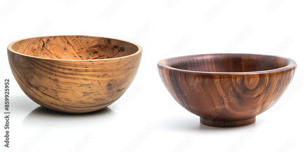 Wood brown bowl on white background Wood brown bowl on white background