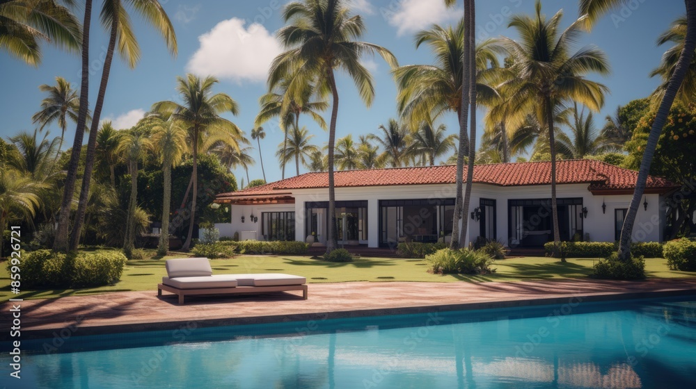 Green Energy Living: Modern House with Solar Panels in Lush Garden Oasis under Sunny Skies Green Energy Living: Modern House with Solar Panels in Lush Garden Oasis under Sunny Skies