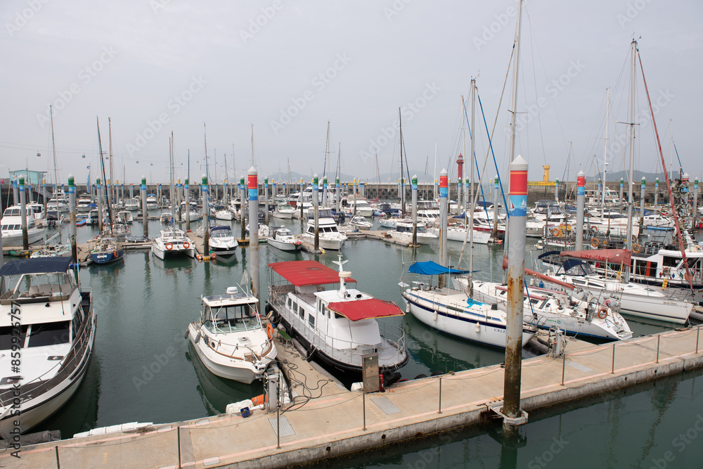 Big and small yachts anchored in the port
Big and small yachts anchored in the port