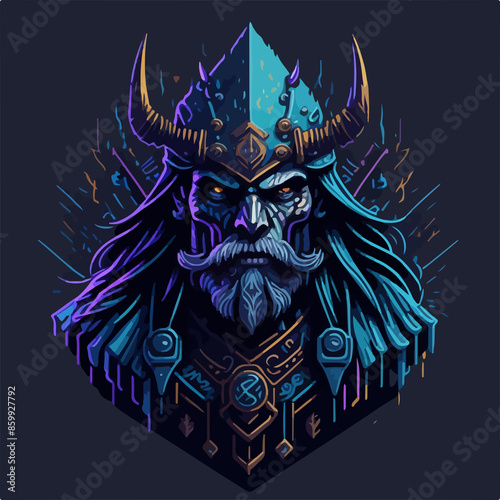 An immortal demon warlord, cloaked in dark armor, wields a fiery blade, commanding an army of fierce warriors with an aura of relentless power and evil.