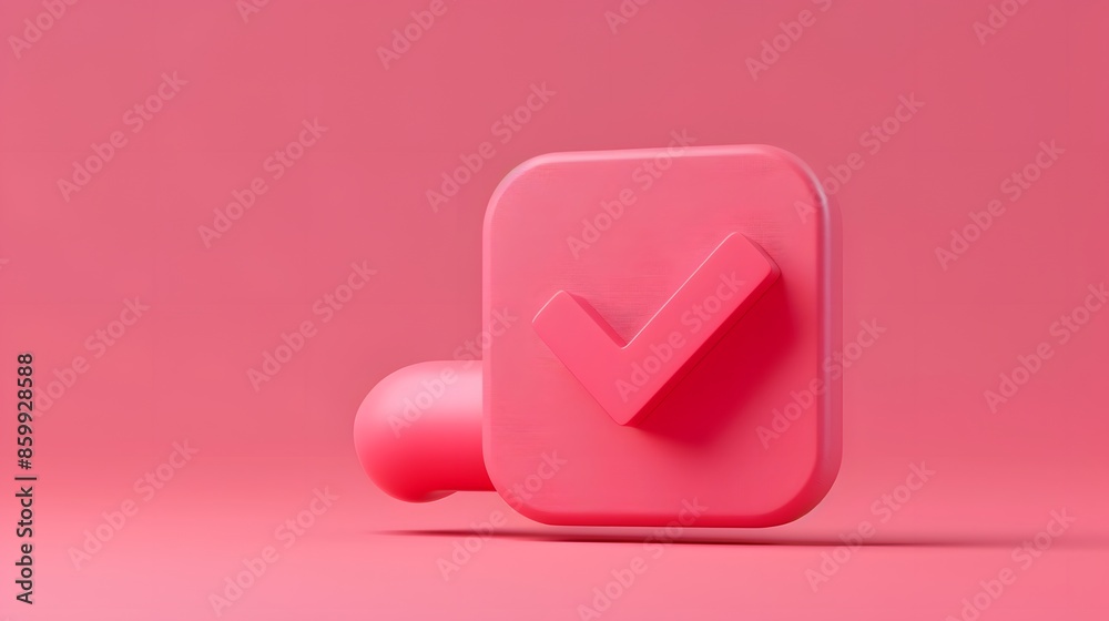 Like or correct symbol icon isolated white background, checkmark button, mobile app icon. 3d render illustration Like or correct symbol icon isolated white background, checkmark button, mobile app icon. 3d render illustration