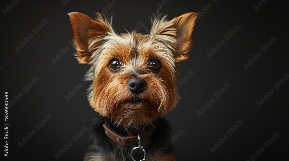 a dog portrait on dark background a dog portrait on dark background