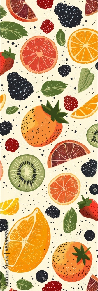 Elegant Abstract Fruit Pattern