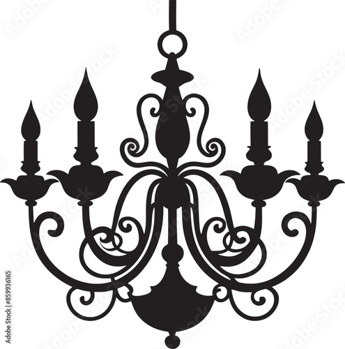 chandelier illustration black and white