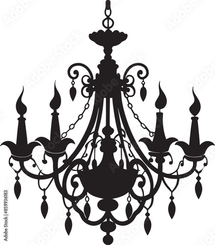 chandelier illustration black and white