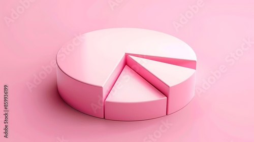 Abstract pie charts pink background element