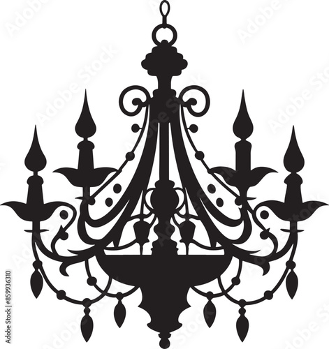 chandelier illustration black and white