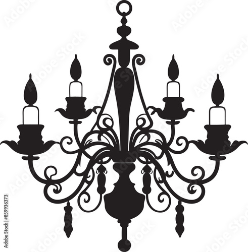 chandelier illustration black and white