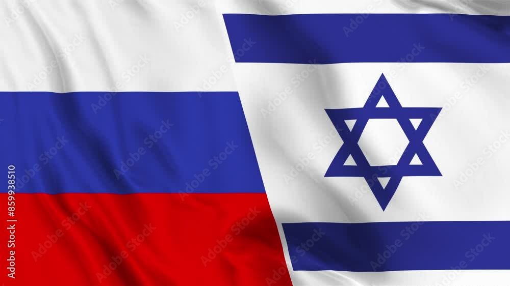 Russia and Israel Flag Loop Russia and Israel Flag Loop