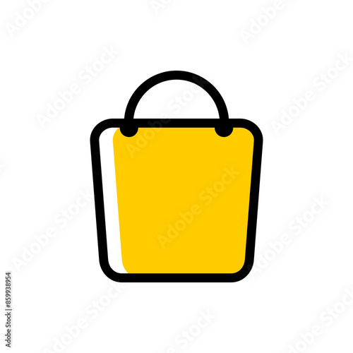 Vector flat design shopping bag icon.