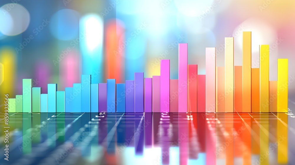 Vibrant Cityscape with Geometric Shapes and Gradient Backgrounds