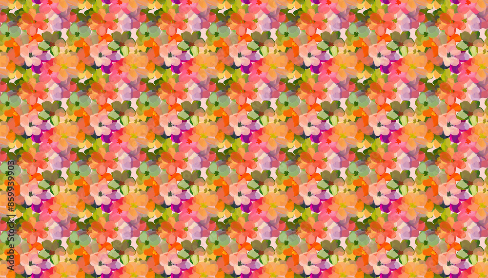 A simple flower pattern with vibrant colors, featuring an oil painting A simple flower pattern with vibrant colors, featuring an oil painting