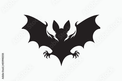 Wallpaper Mural A vector silhouette of a bat with a white background  Torontodigital.ca