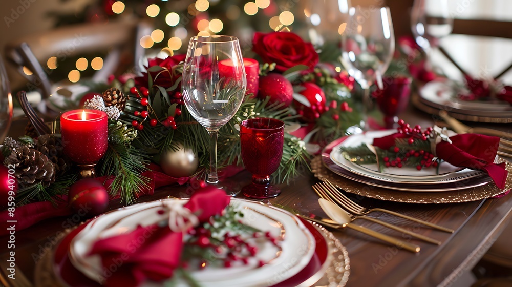 Christmas table setting decoration Christmas table setting decoration