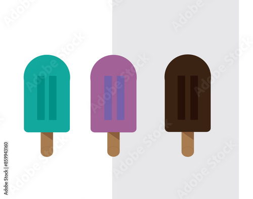 three different flavors of ice cream