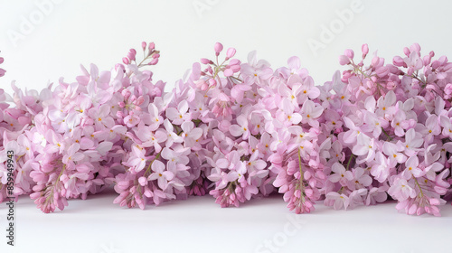 Wallpaper Mural Close-up shot of several clusters of lilac blossoms arranged horizontally against a white background. The blossoms are a soft, pale pink color and are in full bloom Torontodigital.ca