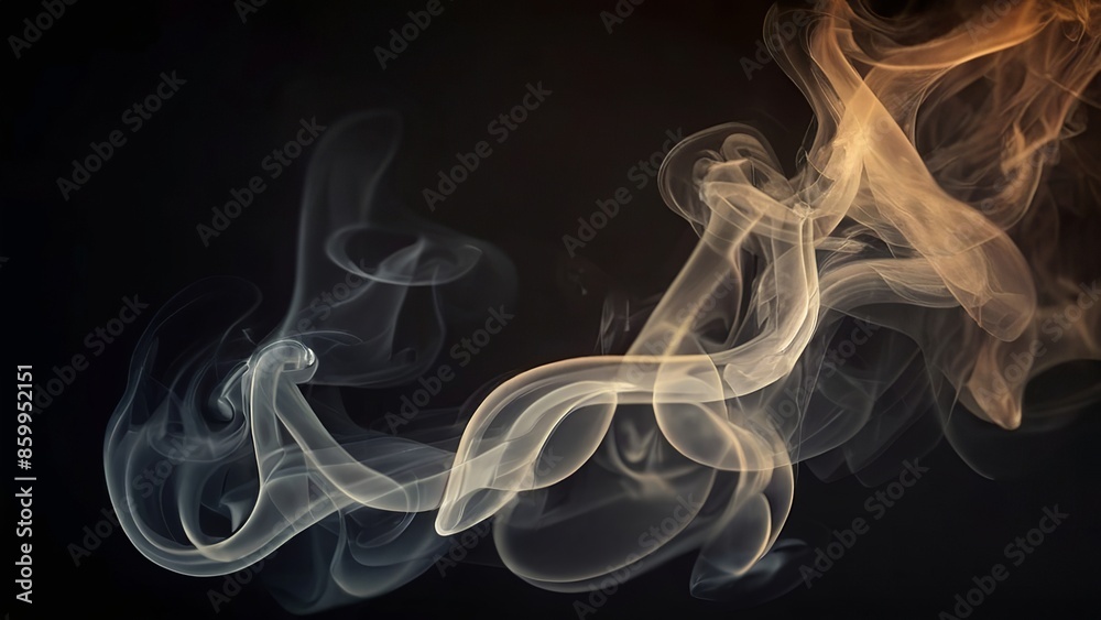 Smoke Wave on Dark Background. Made with Generative AI Technology